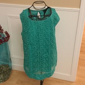Ann Taylor Teal Sleeveless Blouse